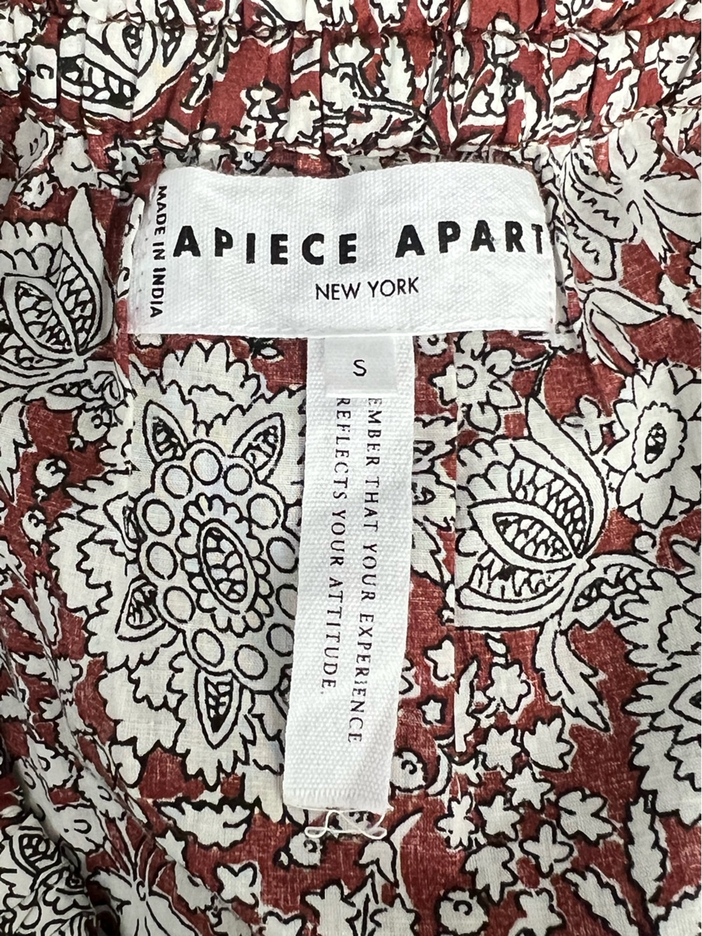 Apiece Apart Bali Tank Dress Clay Floral Organic Cotton Midi Dress S - Picture 10 of 11